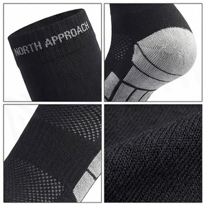 North Approach <b>Knee</b> <b>High</b> Running <b>Socks</b> Breathable Solid Black for Adults Summer Sport Wear - Product Image 4