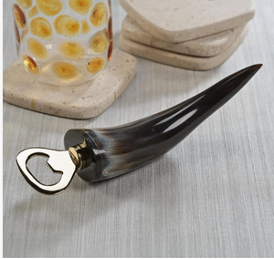 Authentic Buffalo Horn Bottle Opener with Stainless Steel Lever Heritage Handmade Horn Bottle Opener for Bar & Kitchen - Product Image 4