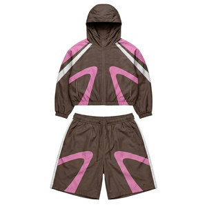 Conjunto de Pantalones Cortos y Chaqueta Cortavientos con Capucha para Hombre, Diseño Moderno, Estilo Urbano Informal, Ligero, de Poliéster, de Secado Rápido, para Verano - Product Image 5
