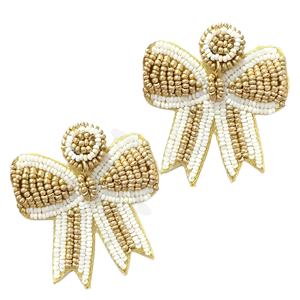 Pendientes de cuentas Emma Bow hechos a mano, joyería elegante y elegante para bodas, fiestas y estilo cotidiano en diseño atemporal para niñas - Product Image 5