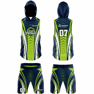 Conjunto de Uniforme Personalizado para Flag Football con Diseño Azul Marino y Verde Lima e Impresión de Equipo Personalizada - Product Image 1