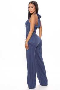 Ensemble coordonné pour femme : gilet à col halter rayé et pantalon large - Product Image 3
