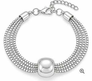 Bracelet en chaîne maillée multi-brins en alliage plaqué or anti-ternissement avec perle décorative pour femme, produit artisanal en gros - Product Image 6