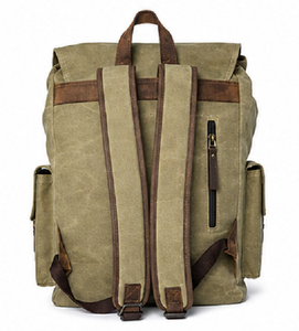 Vintage Canvas Leather Urban Lightweight Portable Hiking Backpack <b>Large</b> Capacity Travel <b>Rucksack</b> Outdoor Camping Laptop Office - Product Image 4