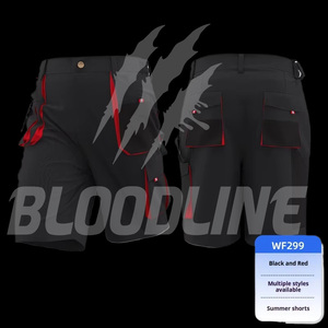 Shorts de sport pour homme Bloodline, séchage rapide, taille à cordon, longueur mi-cuisse, vêtements de sport gris, orange, noir imprimé - Product Image 4