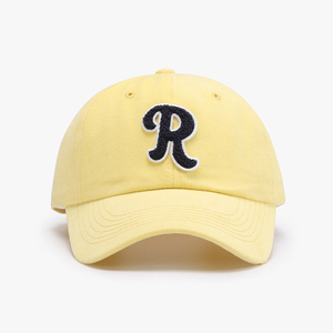 Gorra de béisbol de algodón amarillo con logotipo R bordado, unisex, ajustable, informal, para adultos, para primavera y verano - Product Image 4
