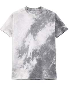 T-shirt Tie-Dye Blanc et Gris pour Homme, Coton, Col Rond, Manches Courtes, Effet Délavé Vintage, Streetwear Décontracté, Été, OEM, Vente en Gros, Exportation Professionnelle - Product Image 1