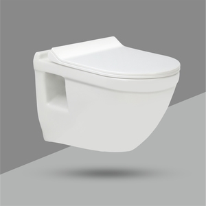 WC suspendu en céramique allongé, gain de place, à chasse d'eau par gravité, siphon en P, pour salle de bain, Scoda WC - Product Image 1