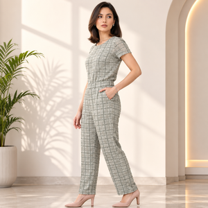 Luxury Women Textured Co Ord Set Premium Short Sleeve <b>Top</b> Elastic Waist Pants Designer Casual Office Travel Resort Outfit Wear - Product Image 2