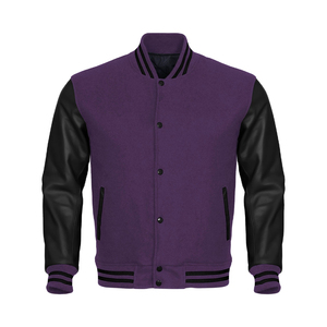 Hot Sale Men's Letterman Varisty Winter Jacket New Fashion <b>High</b> Quality <b>Leather</b> with Stand Collar <b>Top</b> Design - Product Image 1