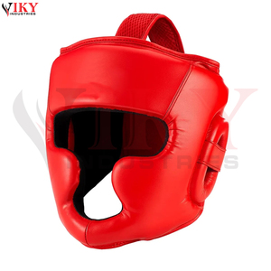 Équipement de protection pour arts martiaux de couleur rouge vif avec logo personnalisé, prix de gros, équipement de protection robuste pour adultes, protège-tête de boxe pour sparring - Product Image 2