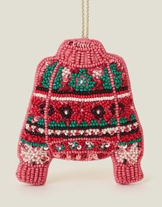 Beaded Cocktail Glass <b>Christmas</b> Ornament For Festive Gifting DIY Decor Artistic Holiday Decorative <b>Christmas</b> Hanging Accessory - Product Image 3