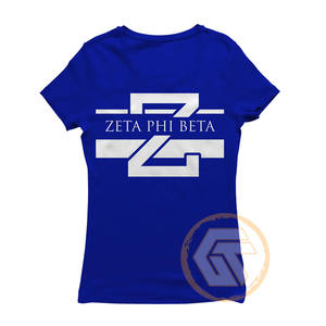 Camiseta de Algodón Personalizada al por Mayor de Zeta Phi Beta, Ropa Fina de Sororidad para Mujer, Fraternidad, Todas las Temporadas, Lisa, Teñida, Transpirable - Product Image 4