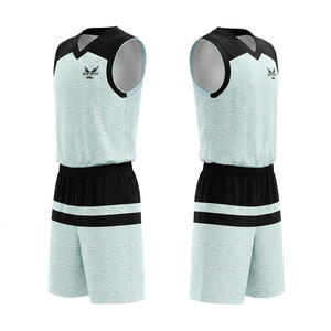 Uniforme de Baloncesto Sublimado Personalizado, Sin Mangas, Cuello en V, Absorbente de Humedad, Unisex para Adultos, Estampado Geométrico, Conjunto de Jersey Reversible - Product Image 2
