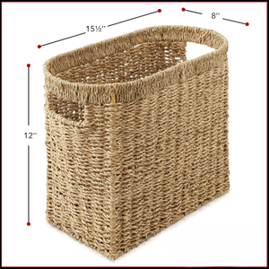 Paniers de rangement rustiques écologiques en jacinthe d'eau de haute qualité avec poignées pour l'organisation des vêtements, la maison et le bureau - Product Image 2