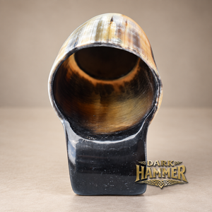 Jarra de Cuerno Natural con Base de Madera, Hecha a Mano, Estilo Rústico Vikingo, para Bebidas Tradicionales, Ideal para Eventos Temáticos Medievales - Product Image 3