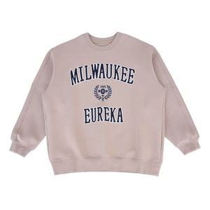 Sudaderas de Felpa 100% Algodón para Mujer, Estilo Casual Urbano, Vintage, con Letras Bordadas en la Parte Delantera y Múltiples Posiciones para Logotipos, Otoño/Invierno - Product Image 1