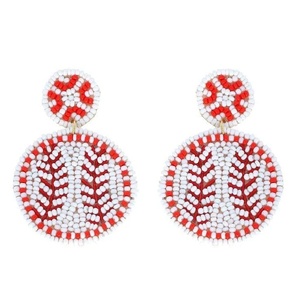 Pendientes de Béisbol de Lujo con Cuentas Doradas, Hechos a Mano, Joyería para el Día del Partido, Accesorios Deportivos al por Mayor, Accesorios Personalizados con el Espíritu del Equipo - Product Image 4