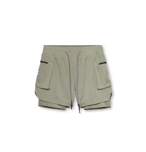 กางเกงขาสั้นออกกำลังกายสองชั้นสำหรับผู้ชาย ทรงสปอร์ต ผลิตจากโพลีเอสเตอร์และสแปนเด็กซ์ เหมาะสำหรับวิ่งและออกกำลังกาย ผลิตในประเทศปากีสถาน - Product Image 3