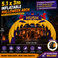 Arche gonflable monstre d'Halloween, arche géante à dents, portail gonflable pour fête en extérieur, décorations gonflables d'Halloween