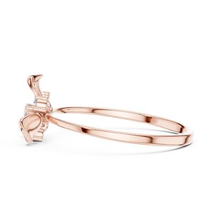 Anillo de Flores con Diamantes Naturales Reales en Oro Rosa Sólido de 18K, Diseño Exquisito y Moderno, el Más Popular para Uso Diario - Product Image 3