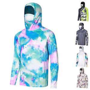 เสื้อตกปลาแบบมีฮู้ด แขนยาว UPF 50 สำหรับทุกเพศ ป้องกันรังสียูวี แห้งเร็ว ระบายอากาศได้ดี ผลิตจากโพลีเอสเตอร์ 100% แบบซับลิเมชั่น - Product Image 1