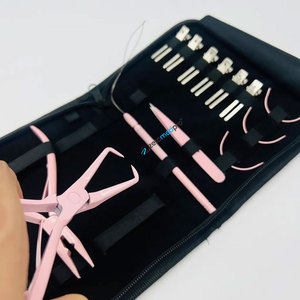 Wholesale Professional Baby Pink Hair <b>Extension</b> Tools Kit Stainless Steel Pliers Set Micro <b>Beads</b> Clips Needles Loop for - Product Image 2