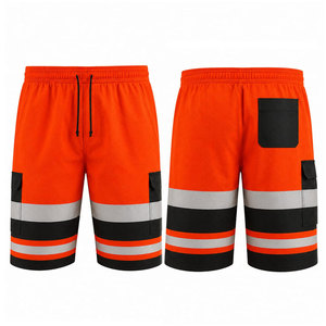 Shorts de travail unisexe personnalisés haute visibilité, solides, vintage, de sécurité, imperméables, écologiques, respirants, grandes tailles, avec taille élastique - Product Image 1