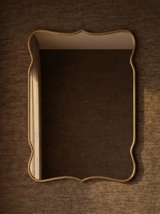 Miroir sur pied en verre concave décoratif Art déco moderne avec écran LED - Product Image 1