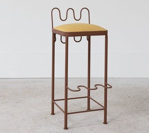 เก้าอี้บาร์สไตล์มินิมอล โครงโลหะ เบาะหุ้มผ้า พร้อมพนักพิง ความสูงระดับเคาน์เตอร์ สำหรับเฟอร์นิเจอร์บาร์และร้านอาหาร - Product Image 1