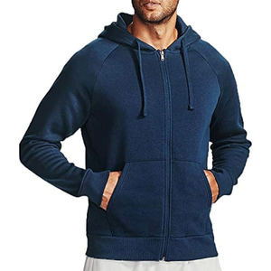 Mens Durable Polyester Cotton Zip Hoodie Wrinkle Resistant Fabric Casual Hoodie Europe Style Mens French Terry Zip Hoodie - Product Image 1
