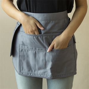 Tablier unisexe en coton tissé à manches courtes avec fermeture à boutons-pression et poches, personnalisable, le plus vendu en 2026, pour uniforme de restaurant, bar et barman - Product Image 5