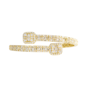 Iced Out Bling Opened Design Charm <b>Bangle</b> <b>Bracelet</b> For Women Luxury Multi Cut Hiphop Moissanite Jewelry Made From Solid 14k Gold - Product Image 4