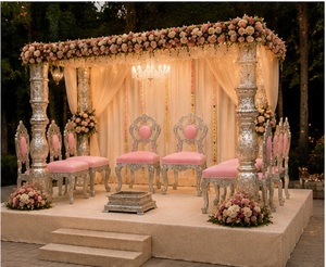 เก้าอี้งานแต่งสีเงินสไตล์เยอรมันเก้าอี้ไม้สไตล์โมเดิร์นคุณภาพสูงสำหรับเจ้าบ่าวเจ้าสาวเก้าอี้จัดงาน - Product Image 2
