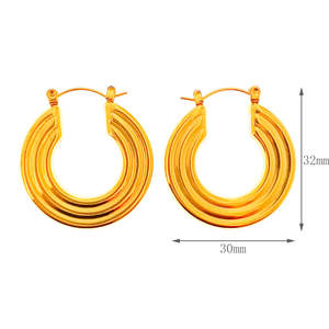 Pendientes de Aro de Tungsteno Plateado con Baño de Oro de 18K - Diseño Cristiano Moderno para Uso Diario Femenino/Unisex - Product Image 6
