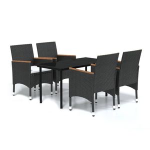 Conjunto de Comedor para Jardín en Negro - Product Image 2
