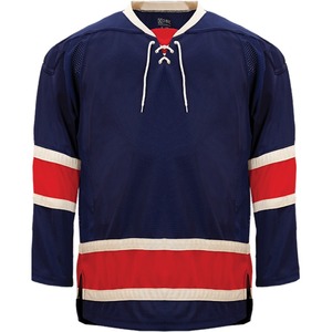 Custom Blank Hockey Jersey Long Sleeve Lace Up Neck Royal Blue <b>Red</b> White <b>Striped</b> Team Hockey Uniform - Product Image 5