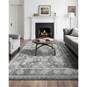 Tappetino Vintage grigio 8X10 ft Anti-Skid e resistente allo strappo Set di tappeti di grandi dimensioni - Product Image 2