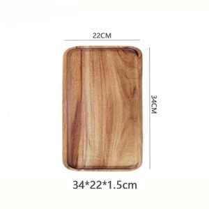 Plateau de service en bois avec motif gravé, plateau à légumes et fruits, assiettes à dessert pour servir les aliments lors de fêtes - Product Image 5