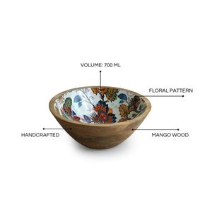 Stylish <b>Wooden</b> Bowl for <b>Dining</b> <b>Table</b> Use Perfect for Serving Salad Fruits Chips Snacks and Dry Food Items with <b>Rustic</b> Look - Product Image 6