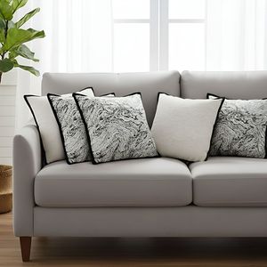 SOGA 5PC Modern Cream and <b>Black</b> Pillow <b>Cover</b> Set Abstract Minimalist Design for Sofa Decorative <b>Cushion</b> Cases - Product Image 3