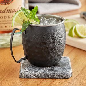 Copper Moscow Mule <b>Mug</b> Matte Black With Handle Vintage Style For Cold Drinks Adults Party Use - Product Image 1
