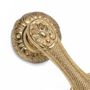 Manija de Puerta Dorada Antigua |   Diseño Floral Decorativo, Manija de Latón para Puerta Principal, Herrajes para Puertas Interiores para Hogar y Hotel - Product Image 2