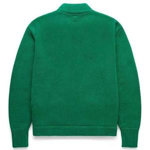 Custom Hand Knit Plus Size Chunky Long Sleeve <b>Thick</b> Winter Wool/Acrylic V-neck Oversize Cropped <b>Cardigan</b> Men - Product Image 2