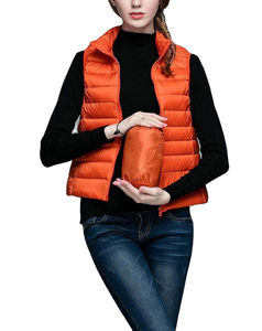 Chaleco Acolchado de Nailon con Cierre de Cremallera para Mujer, Relleno de Algodón, Cálido para Invierno, Sin Mangas, Tallas Grandes, Ajuste Personalizado, OEM - Product Image 4