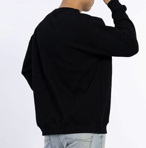 เสื้อสเวตเชิ้ตแขนยาวสำหรับผู้ชายสีดำล้วนเสื้อมีฮู้ดและสเวตเชิ้ตผ้าคอตตอนเนื้อหนาสำหรับผู้ชาย - Product Image 2