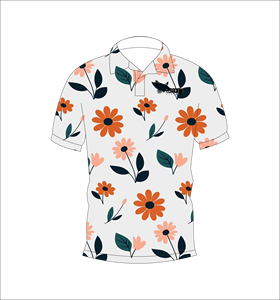 เสื้อโปโลพิมพ์ลายเดซี่แบบกำหนดเอง เสื้อโปโลสำหรับตีกอล์ฟแบบระเหิดสี แขนสั้น เสื้อผ้ากีฬาทีมลำลอง - Product Image 5