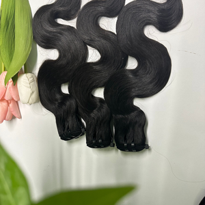 Gran oferta Flexi/Pixie/Pissy Curl alta calidad doble dibujado trama de cabello humano Fumi Hair Remy extensiones de cabello para mujeres negras - Product Image 4