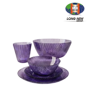 LONGNEW OEM PET <b>Plastic</b> Dinnerware Set | Custom Reusable <b>Plates</b> <b>Bowls</b> Cups <b>and</b> Spoons for Daily Use - Product Image 1