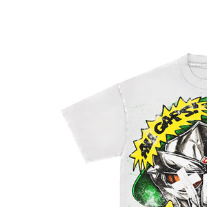 Oversized Streetwear T-Shirt <b>Men</b> Short Sleeve Cotton Jersey Printed Character Design O-Neck Front Logo - Product Image 4